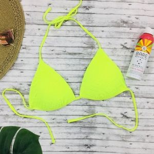 Hot Water Neon Crochet Triangle Bikini Top